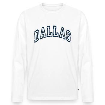 Dallas - Men's Premium Organic Long Sleeve Shirt - white - Front - Nico (187cm)