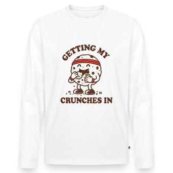 Mes crunchs dans la salle de sport font drôle ke - T-shirt manches longues Premium bio Homme - blanc - Devant - Nico (187cm)