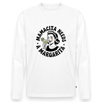 Mamacita needs a margarita - Men's Premium Organic Long Sleeve Shirt - white - Front - Nico (187cm)