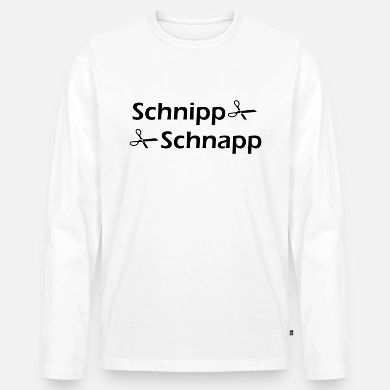 Schnipp Schnapp - Männer Premium Bio Langarmshirt - Weiß