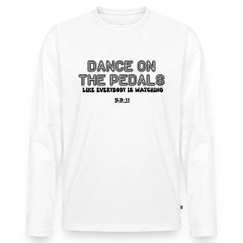 Dance on the pedals - Men's Premium Organic Long Sleeve Shirt - white - Front - Nico (187cm)