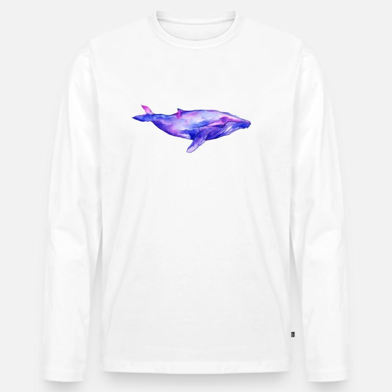 Traumwal - Männer Premium Bio Langarmshirt - Weiß