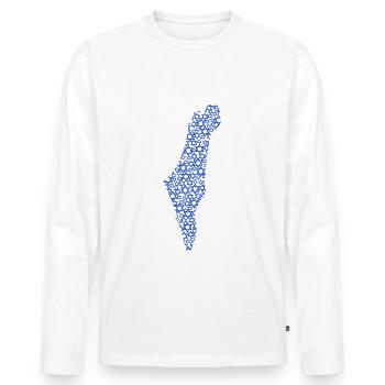 Israel - Men's Premium Organic Long Sleeve Shirt - white - Front - Nico (187cm)