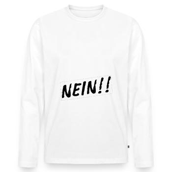 Um aus Shakespeare zu zitieren - Nein! Hamlet - Männer Premium Bio Langarmshirt - Weiß - Vorne - Nico (187cm)