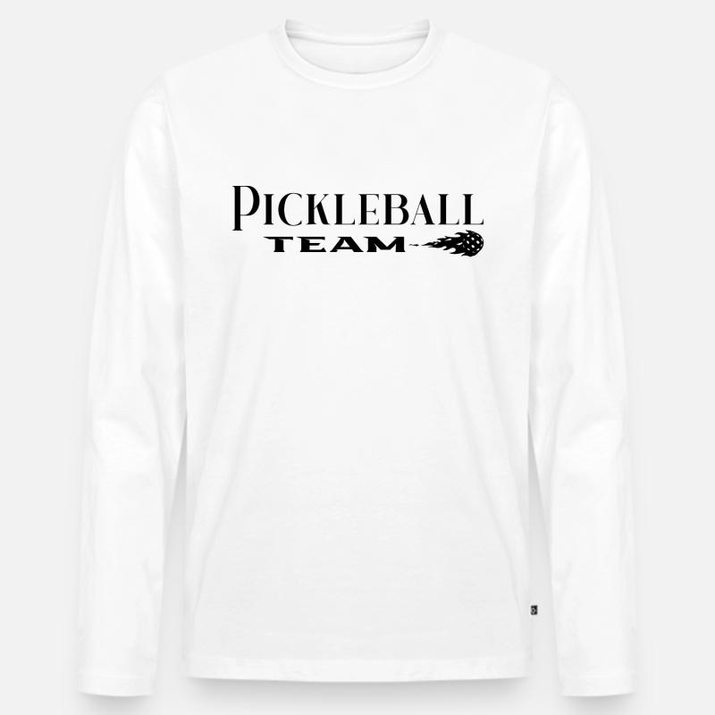 Pickleball - Männer Premium Bio Langarmshirt - Weiß