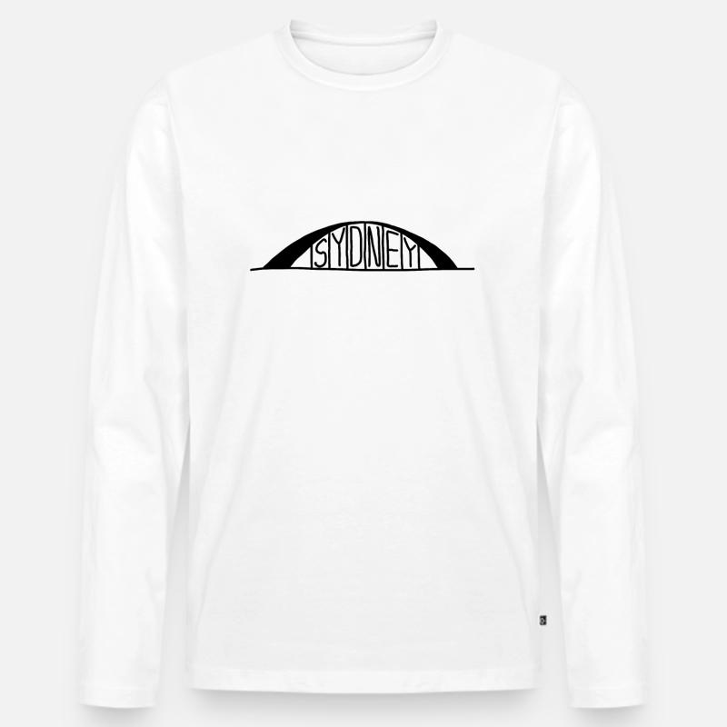 Sydney - Männer Premium Bio Langarmshirt - Weiß