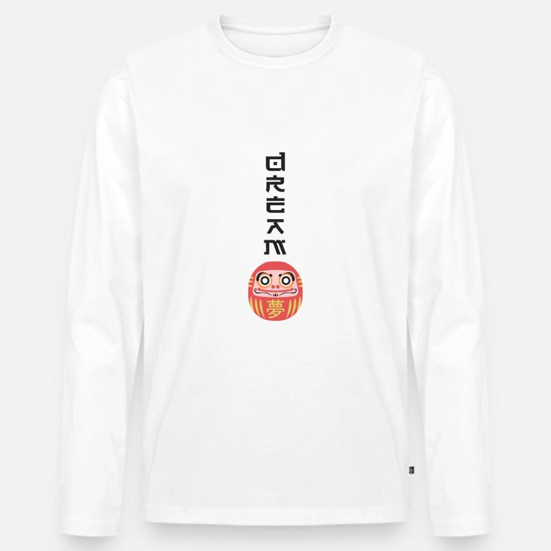 Daruma Dream - Männer Premium Bio Langarmshirt - Weiß
