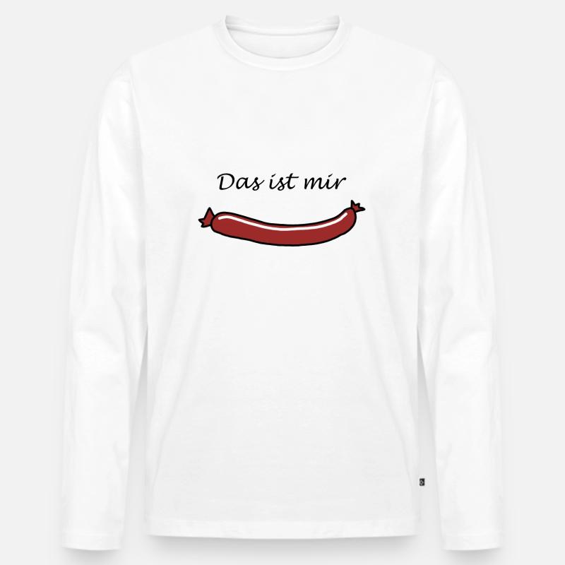 Das ist mir Wurst - Männer Premium Bio Langarmshirt - Weiß
