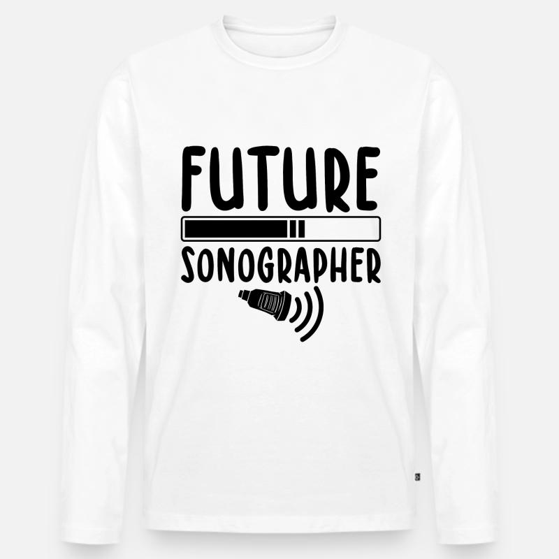 Sonografie - Männer Premium Bio Langarmshirt - Weiß