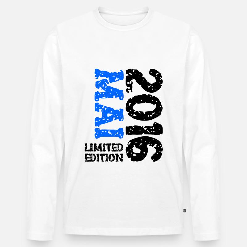 2016 Mai Limited Edition Geburtstag Geschenk - Männer Premium Bio Langarmshirt - Weiß