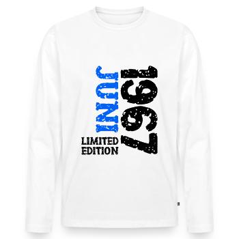 1967 Juni Limited Edition Geburtstag Geschenk - Männer Premium Bio Langarmshirt - Weiß - Vorne - Nico (187cm)