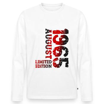 1965 August Limited Edition 58th Birthday Outfit - Men's Premium Organic Long Sleeve Shirt - white - Front - Nico (187cm)