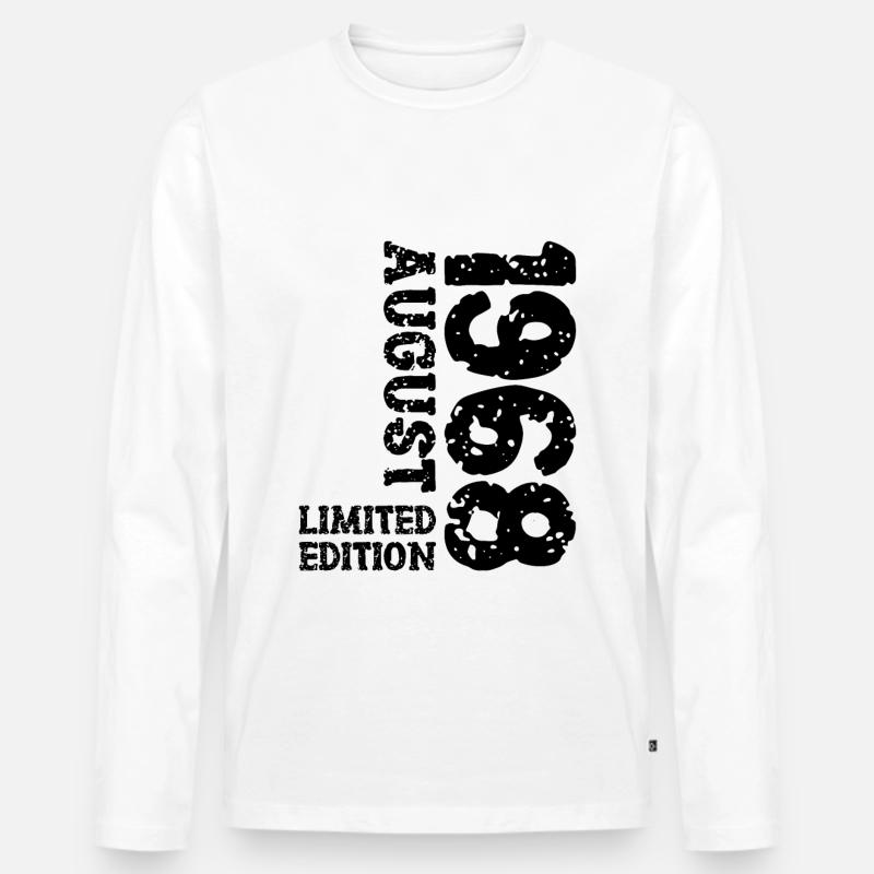 1968 August Limited Edition 55. Geburtstag Outfit - Männer Premium Bio Langarmshirt - Weiß
