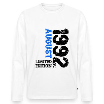 1992 August Limited Edition 31. Geburtstag Outfit - Männer Premium Bio Langarmshirt - Weiß - Vorne - Nico (187cm)