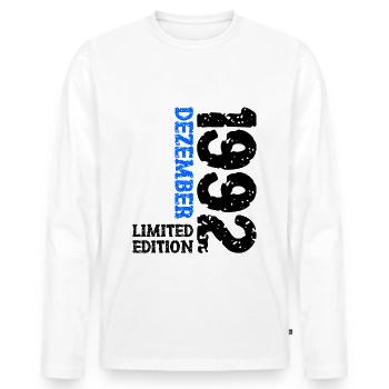 1992 Dezember Limited Edition 31. Geburtstag Deko - Männer Premium Bio Langarmshirt - Weiß - Vorne - Nico (187cm)
