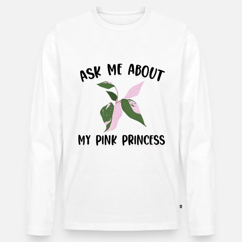 Pink Princess - Männer Premium Bio Langarmshirt - Weiß