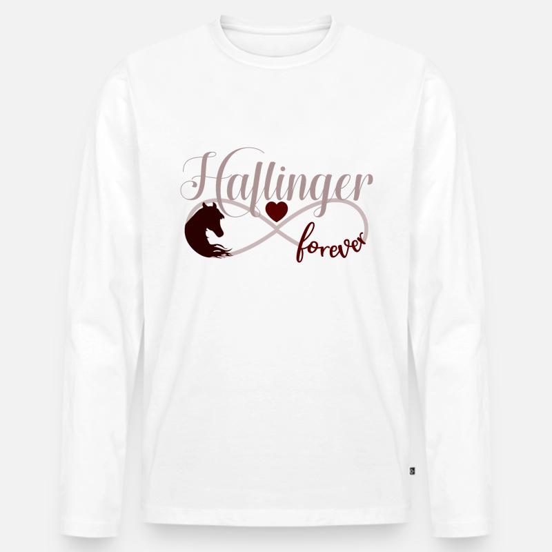 Haflinger Pferd Pferdekopf Infinity - Männer Premium Bio Langarmshirt - Weiß