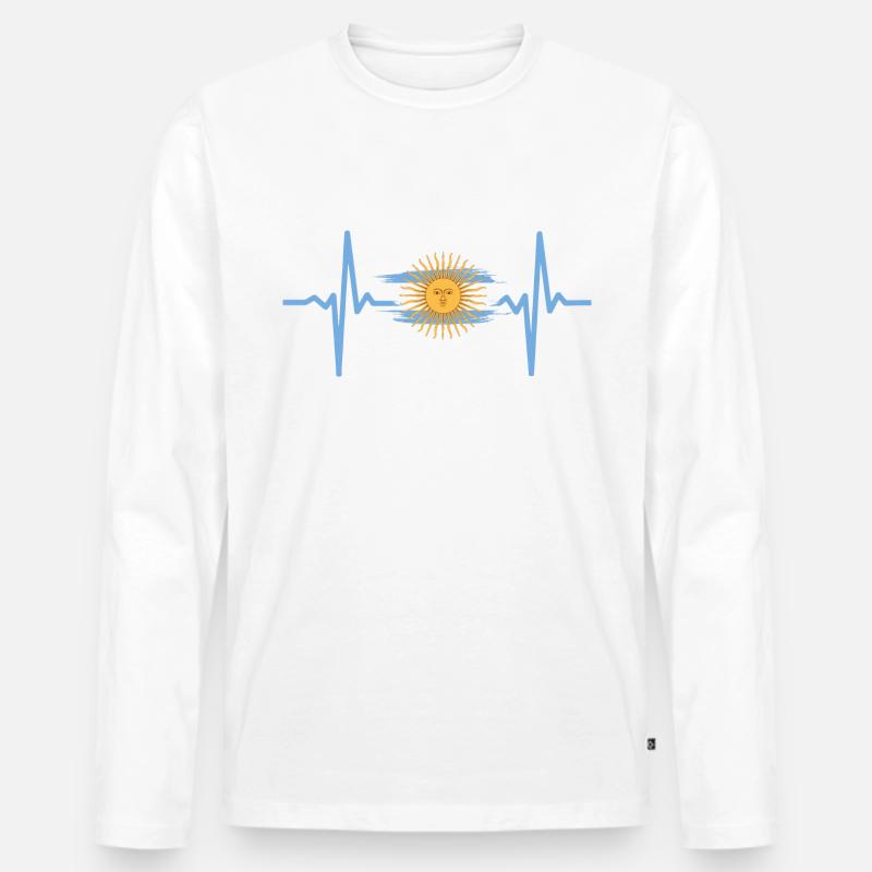 Argentinien Heimat - Männer Premium Bio Langarmshirt - Weiß