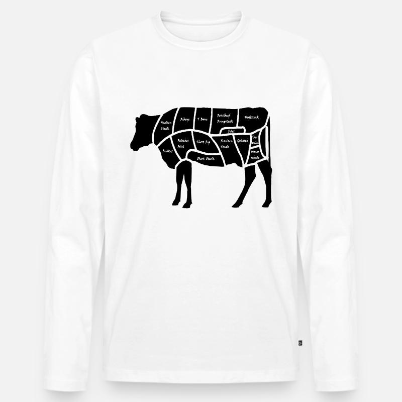 Beef - Männer Premium Bio Langarmshirt - Weiß
