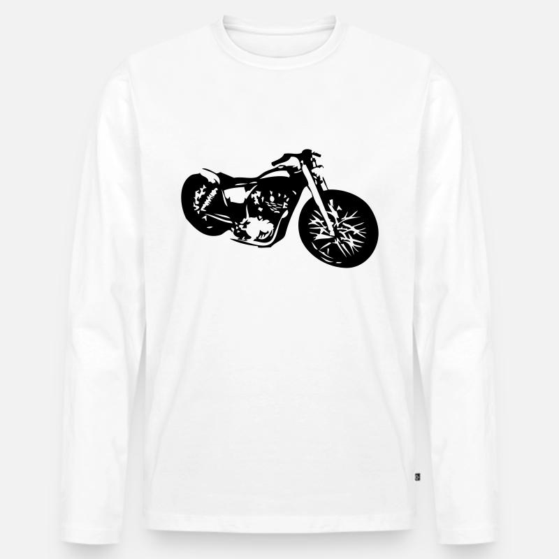 altes Motorrad - Männer Premium Bio Langarmshirt - Weiß
