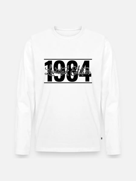 Limited Edition 1984 - Männer Premium Bio Langarmshirt - Weiß