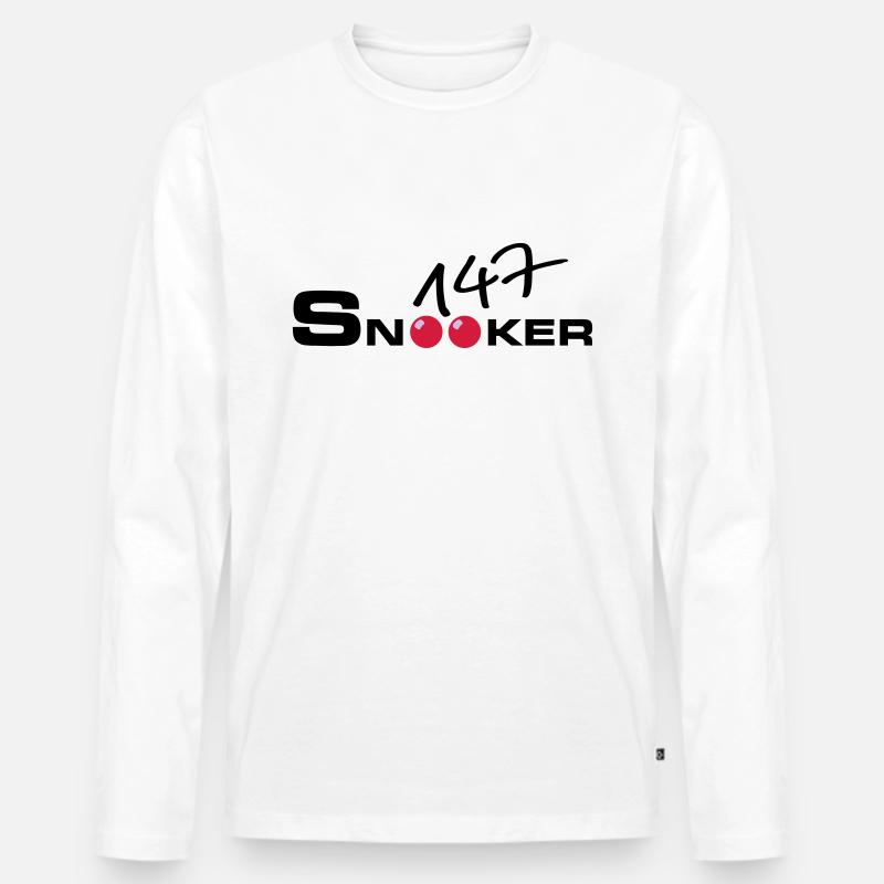 147 balls snooker - Männer Premium Bio Langarmshirt - Weiß