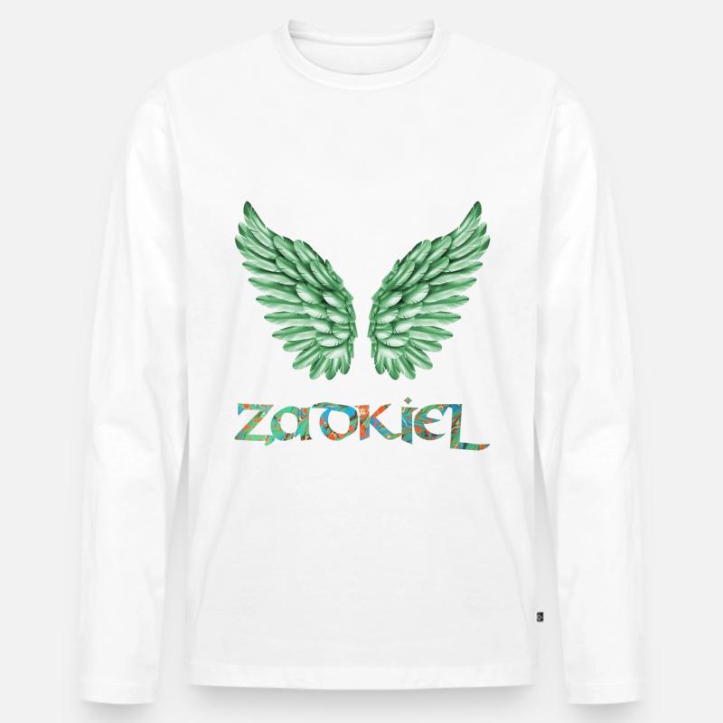 engel zadkiel e 4 - Männer Premium Bio Langarmshirt - Weiß
