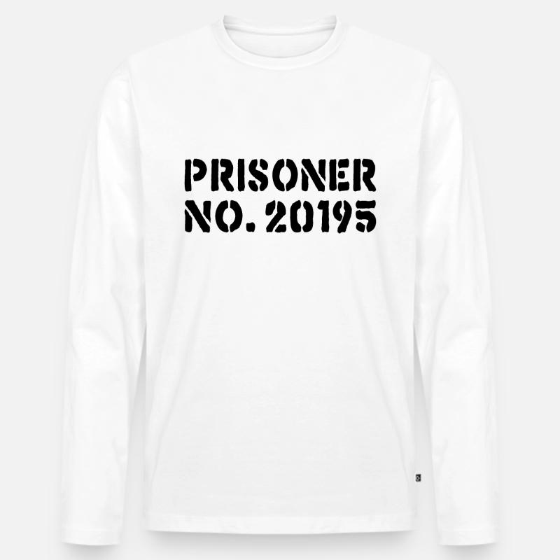 Gefangener Nr. 20195 - Männer Premium Bio Langarmshirt - Weiß