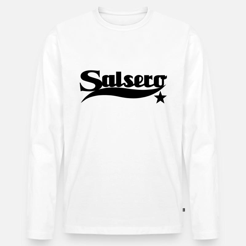 Salsero Men Salsa Dancer - Männer Premium Bio Langarmshirt - Weiß