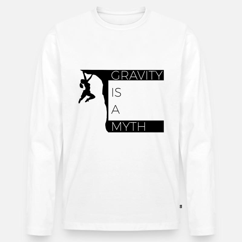gravity66 - Maglia a manica lunga ecologica premium da uomo - bianco