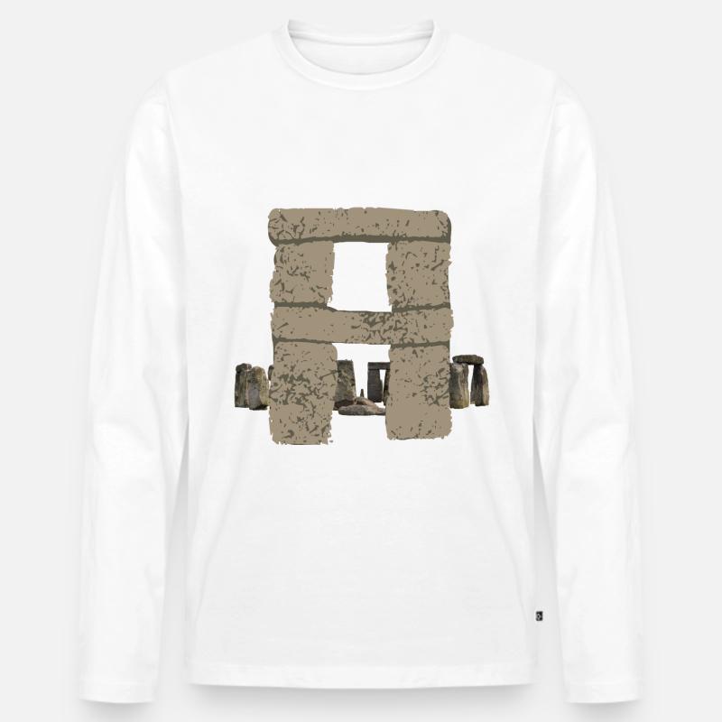 stonehenge a - Männer Premium Bio Langarmshirt - Weiß
