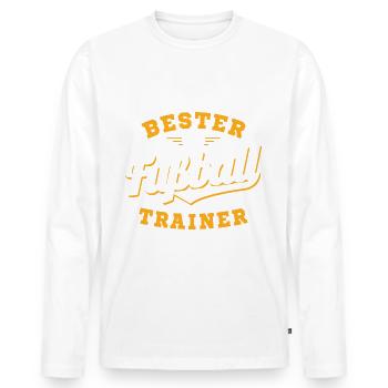 Bester Fußball Trainer / Team Mannschaft Sport - Männer Premium Bio Langarmshirt - Weiß - Vorne - Nico (187cm)
