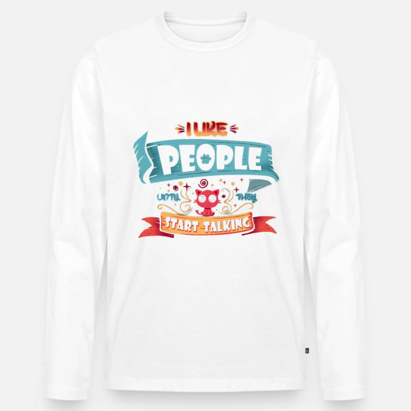 23F 0147 bk - Männer Premium Bio Langarmshirt - Weiß