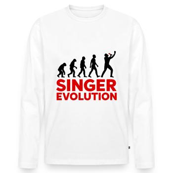 Chanteur Evolution Music Stage - T-shirt manches longues Premium bio Homme - blanc - Devant - Nico (187cm)