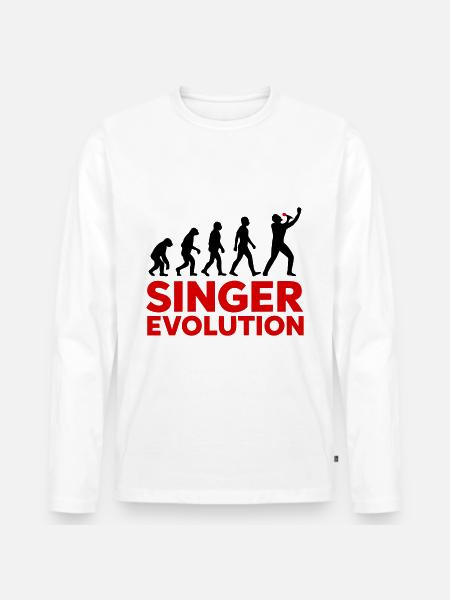 Singer Evolution Musik Bühne - Männer Premium Bio Langarmshirt - Weiß