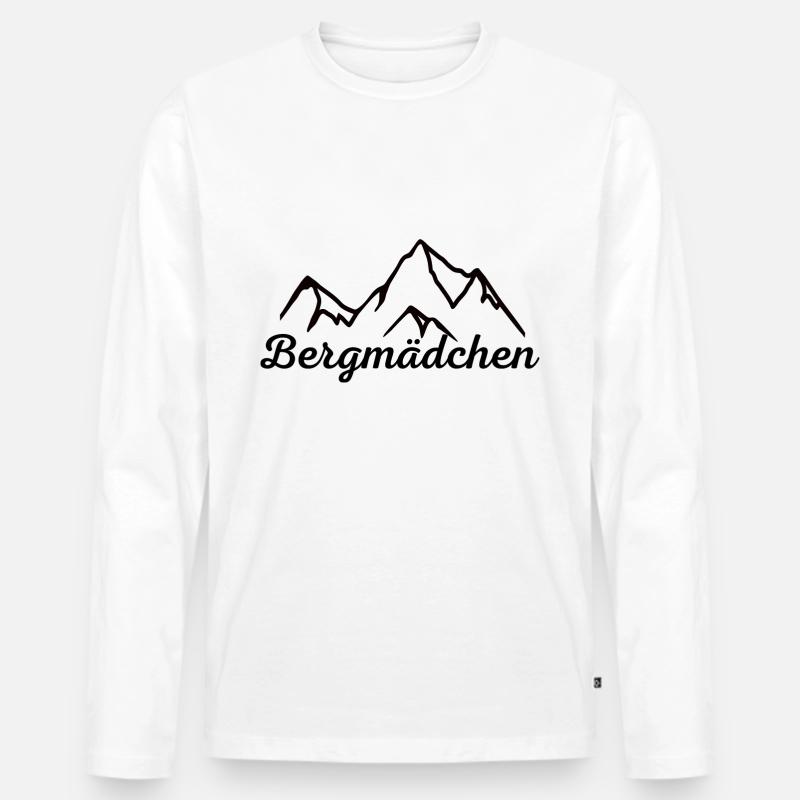 Bergmädchen - Männer Premium Bio Langarmshirt - Weiß