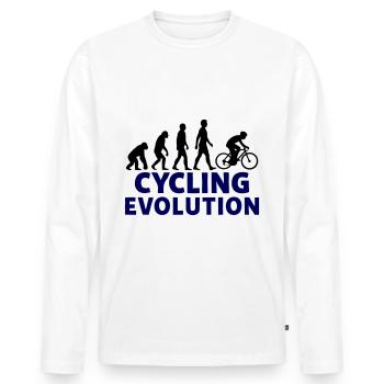 Cycling Evolution Sport Motif - Men's Premium Organic Long Sleeve Shirt - white - Front - Nico (187cm)