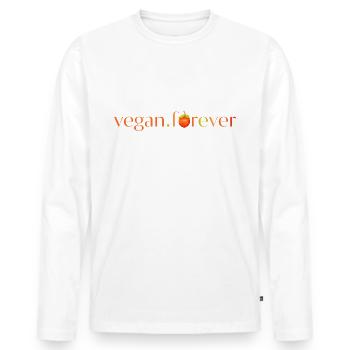 Vegan forever kaki fruit - T-shirt manches longues Premium bio Homme - blanc - Devant - Nico (187cm)