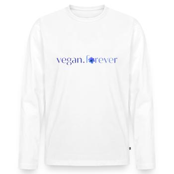 Vegane ewige blaue Blume - Männer Premium Bio Langarmshirt - Weiß - Vorne - Nico (187cm)
