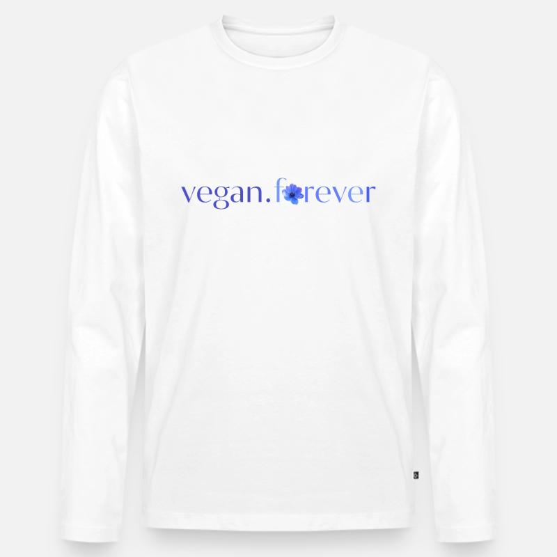 Vegane ewige blaue Blume - Männer Premium Bio Langarmshirt - Weiß