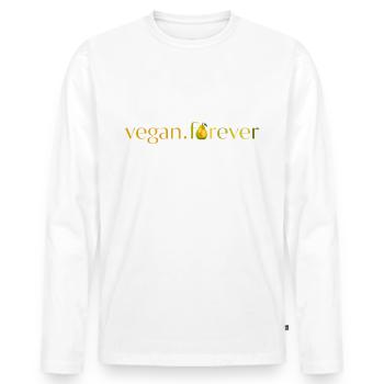 Vegan forever pear - T-shirt manches longues Premium bio Homme - blanc - Devant - Nico (187cm)