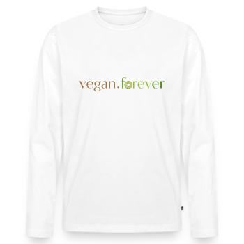 Vegan forever kiwi - T-shirt manches longues Premium bio Homme - blanc - Devant - Nico (187cm)
