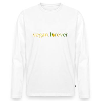 Vegan forever lemon - T-shirt manches longues Premium bio Homme - blanc - Devant - Nico (187cm)