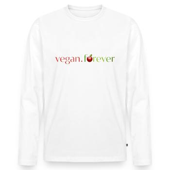 Vegan forever apple - T-shirt manches longues Premium bio Homme - blanc - Devant - Nico (187cm)