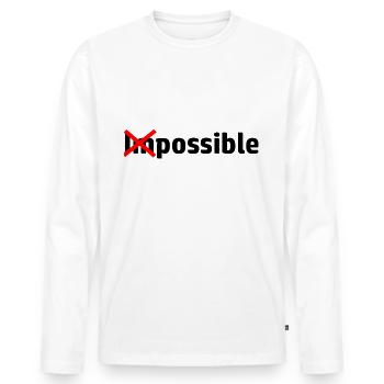 Possible, Fitness, Sport, Motivation - Männer Premium Bio Langarmshirt - Weiß - Vorne - Nico (187cm)
