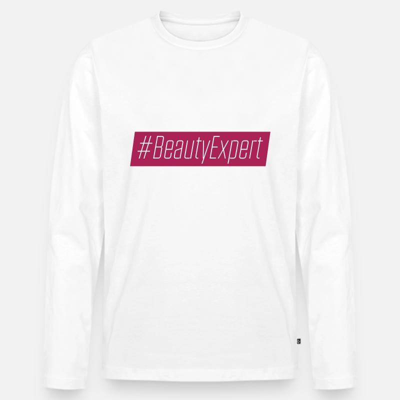 Schönheits Experte - Männer Premium Bio Langarmshirt - Weiß