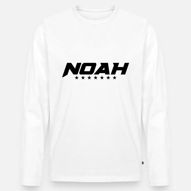 noah name - Männer Premium Bio Langarmshirt - Weiß