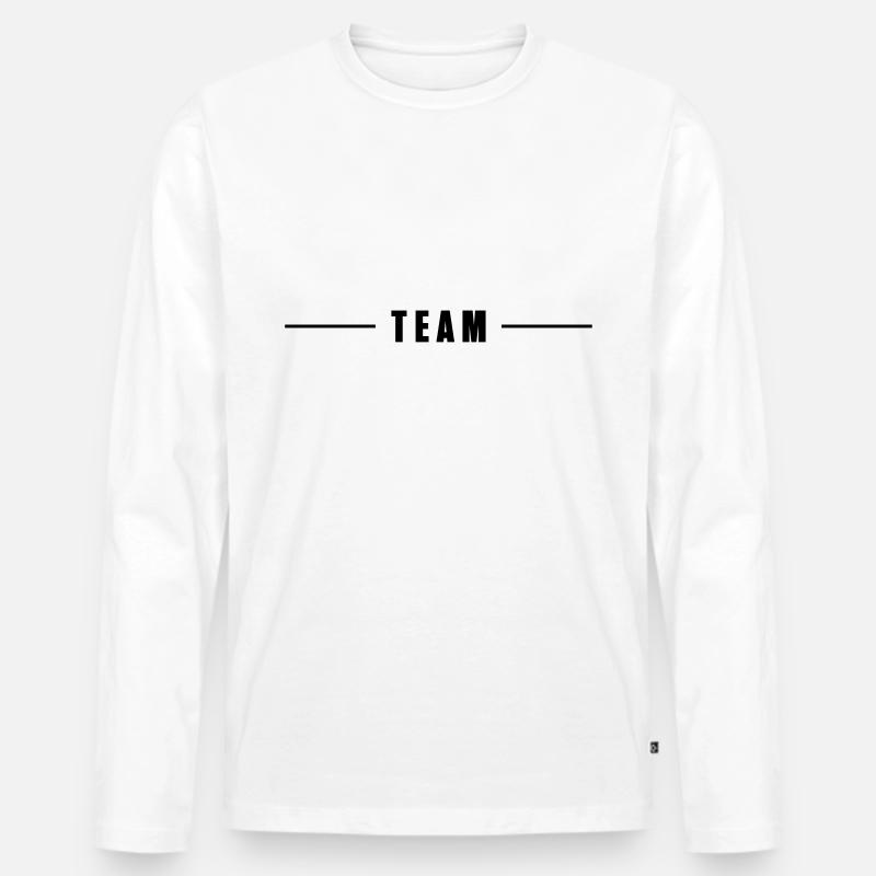 team strich - Männer Premium Bio Langarmshirt - Weiß