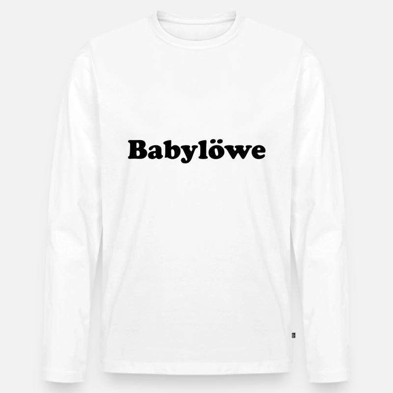Babylöwe - Männer Premium Bio Langarmshirt - Weiß