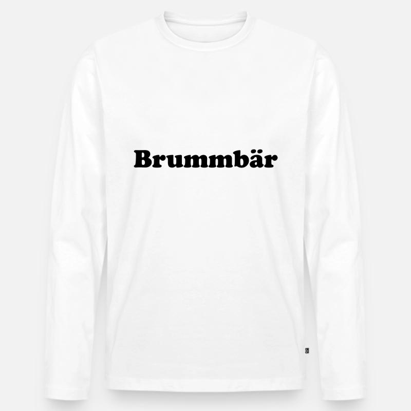 Brummbär - Männer Premium Bio Langarmshirt - Weiß